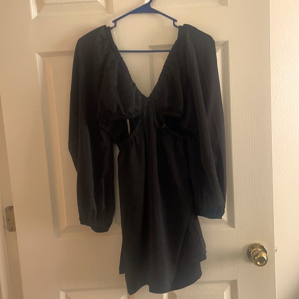 Black Bust Cut-Out Party Dress